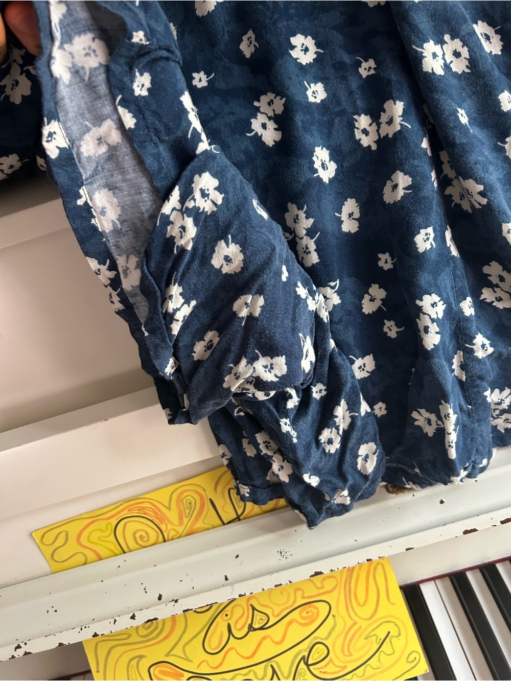 Vintage Cotton Ginny Plus Blue Floral Rayon Button Front Dress L Made Canada - Picture 4 of 15